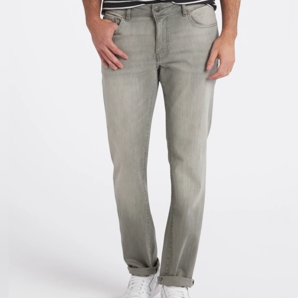 Warp + Weft Mens Chicago Straight Leg Jeans Gray Classic Casual Preppy